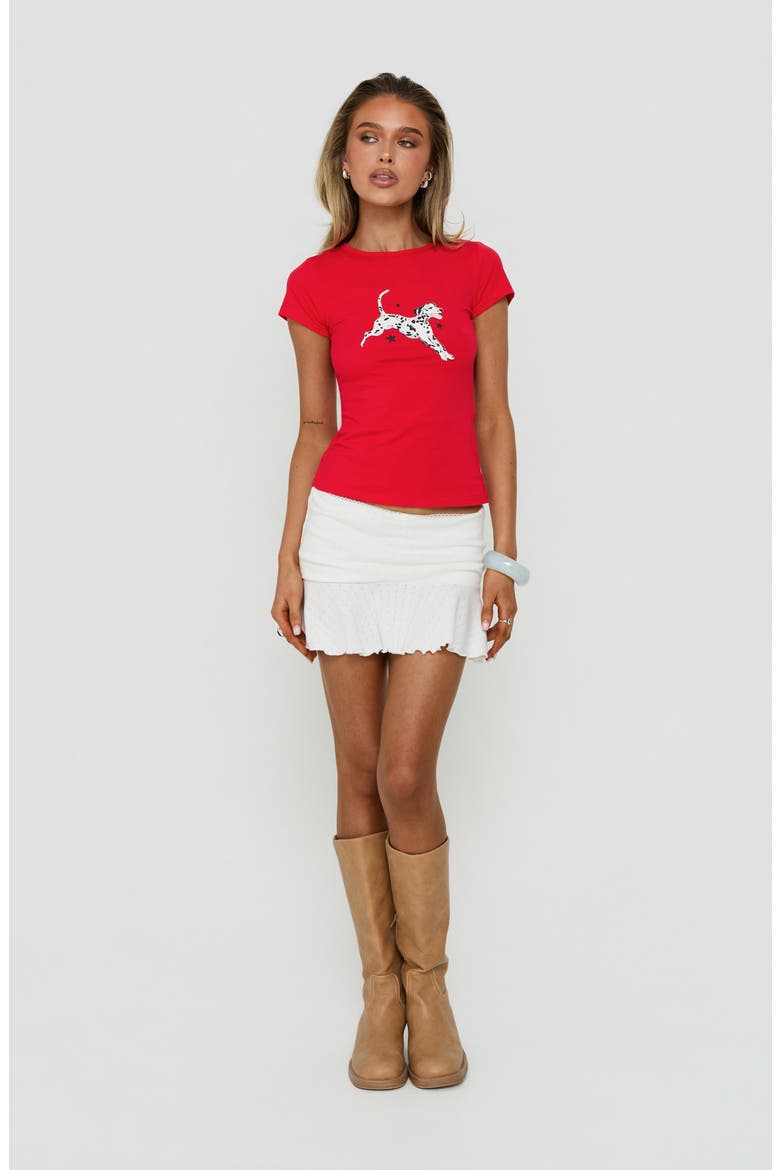 Elidia Pointelle Ruffle Miniskirt, Main, color, WHITE