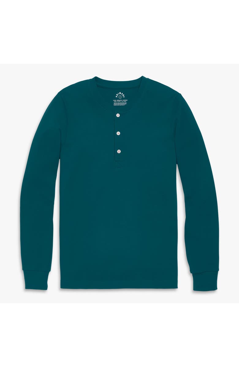 Primary Adult Organic Long Sleeve Henley Pj Top, Main, color, Forest