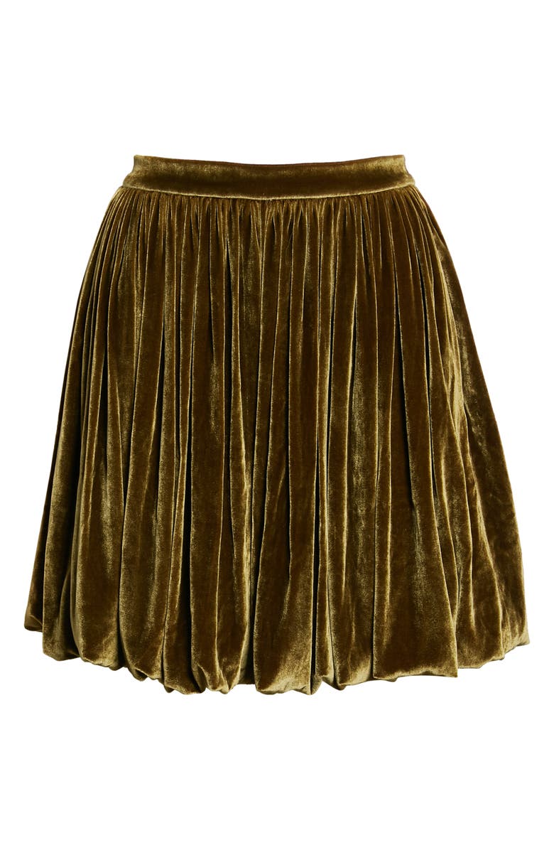 Rebecca Taylor Velvet Miniskirt, Alternate, color, Military