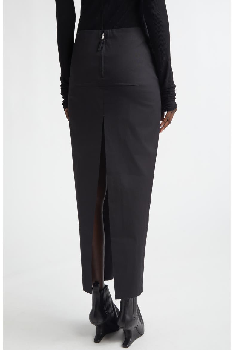 Sliced Stretch Poplin Maxi Skirt, Alternate, color, BLACK