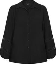 City Chic Deanna Lace Trim Shirt