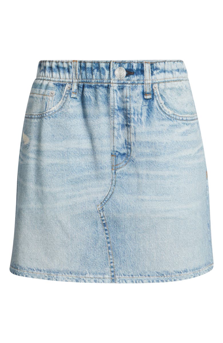 rag & bone Miramar Pull-On Trompe l'Oeil Faux Denim Cotton Terry Miniskirt, Alternate, color, Meadow Blue