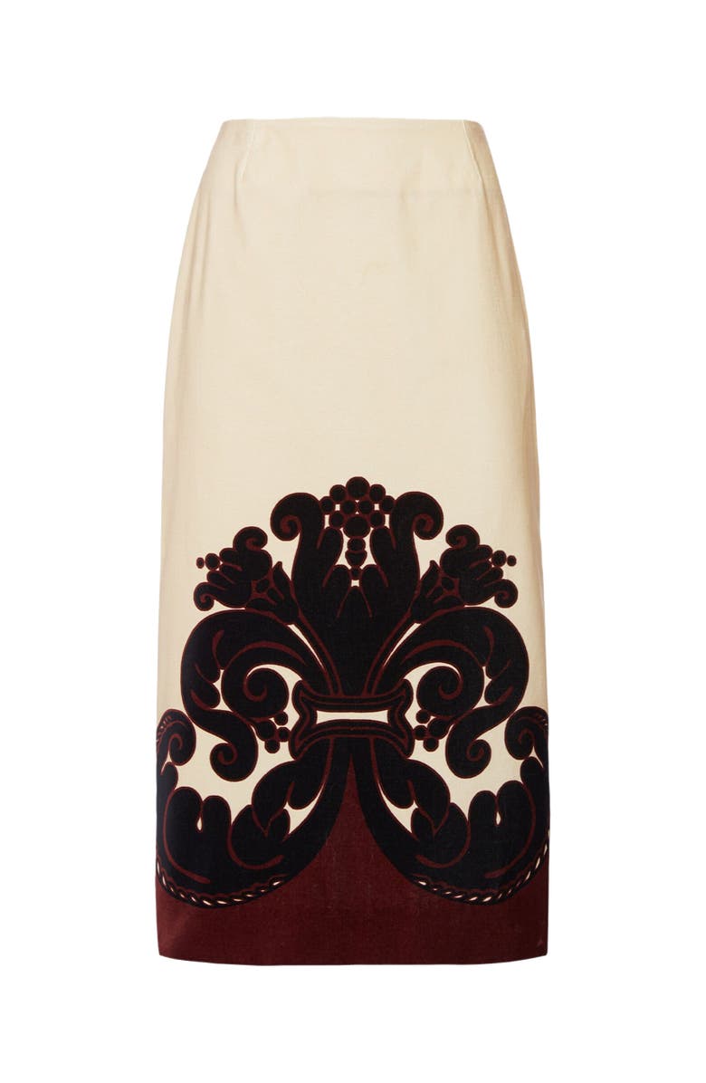 La DoubleJ Pencil Skirt Corsini Placée Cream, Alternate, color, 