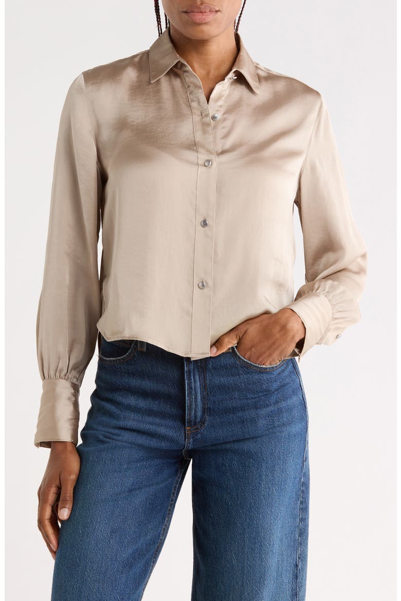Andre Satin Shirt, Main, color, SAND