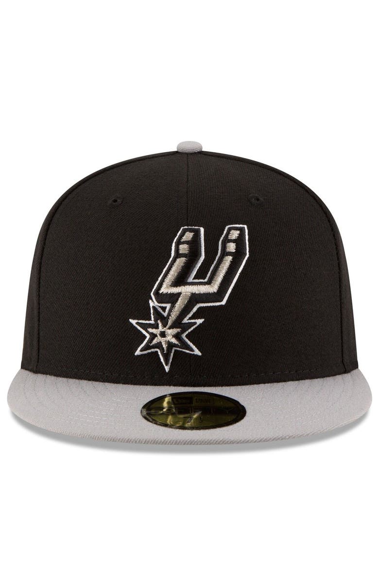 New Era Men's New Era Black/Gray San Antonio Spurs Official Team Color 2Tone 59FIFTY Fitted Hat, Alternate, color, Black
