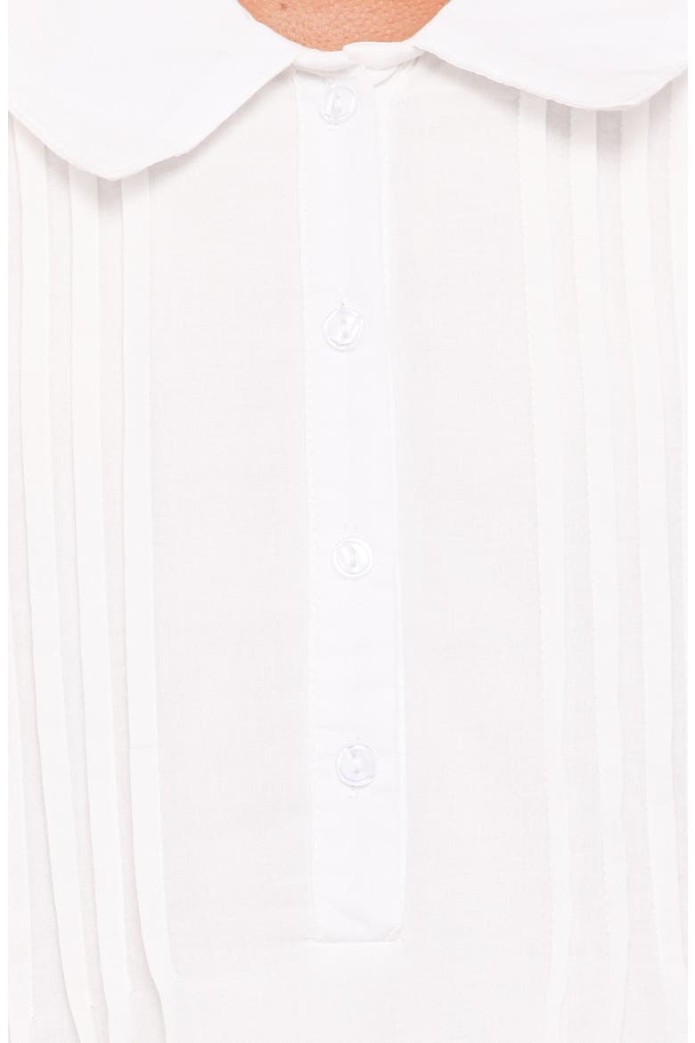 Aisling Pleated Cotton Top, Alternate, color, WHITE