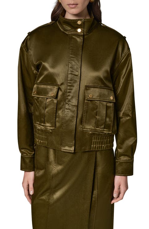 Satin Zip Utility Jacket