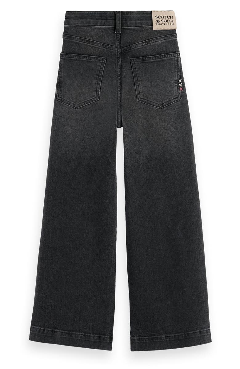 Scotch & Soda Kids' The Wave Wide Leg Jeans, Alternate, color, Black Night