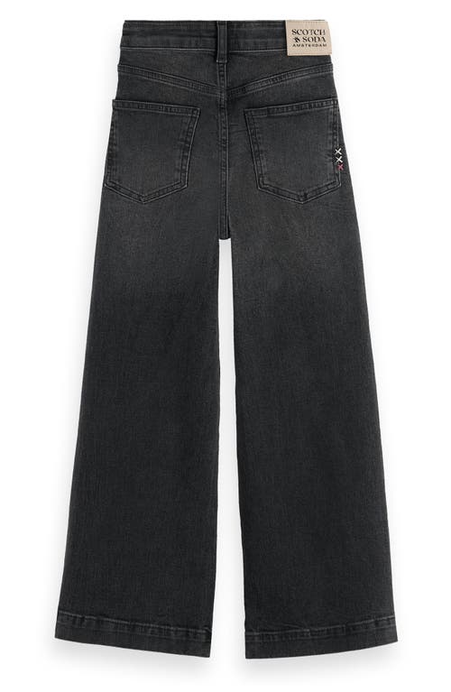 Scotch & Soda Kids' The Wave Wide Leg Jeans In Black