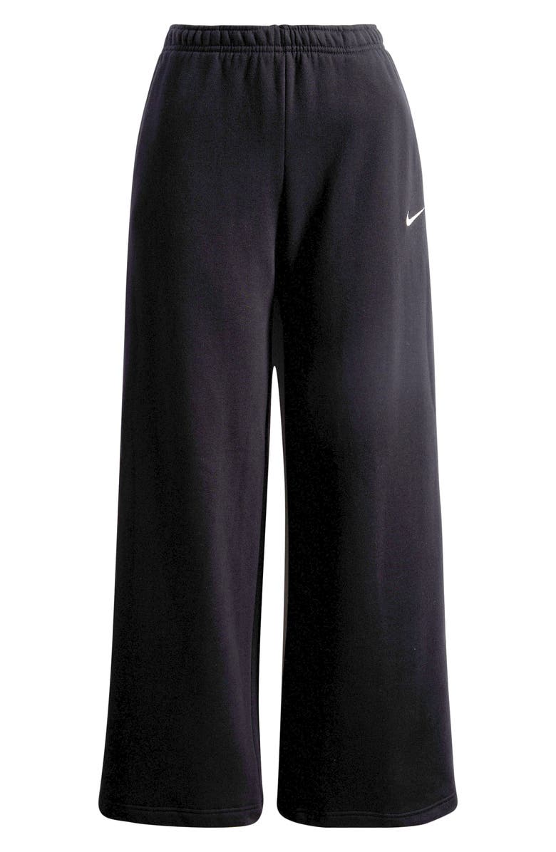 Nike Studio Fleece Wide Leg Sweatpants, Main, color, 010 Black/Sail