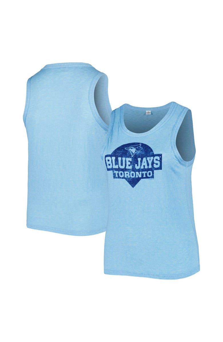 SOFT AS A GRAPE Women's Soft as a Grape Royal Toronto Blue Jays Plus Size High Neck Tri-Blend Tank Top, Main, color, Royal