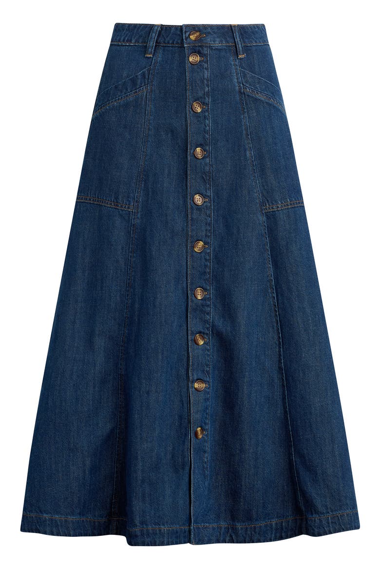 The Lila Denim Maxi Skirt, Alternate, color, MESA