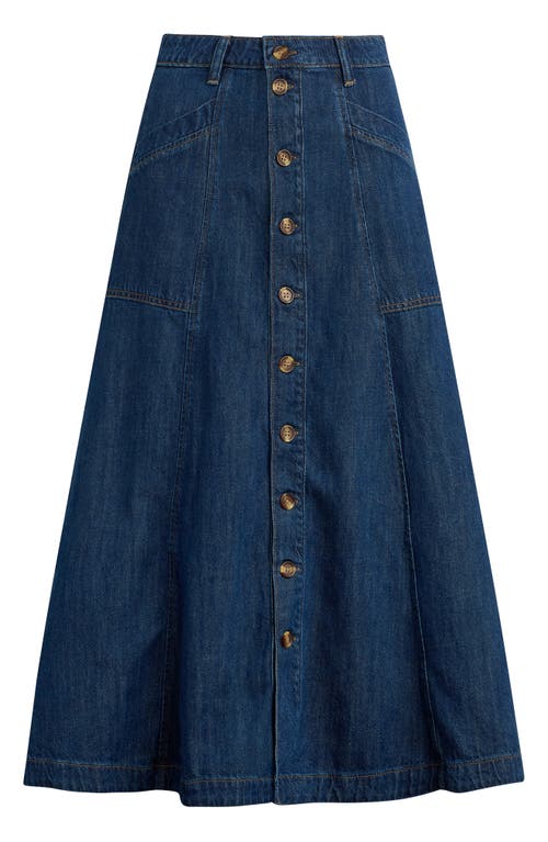 Favorite Daughter The Lila Denim Maxi Skirt In Blue