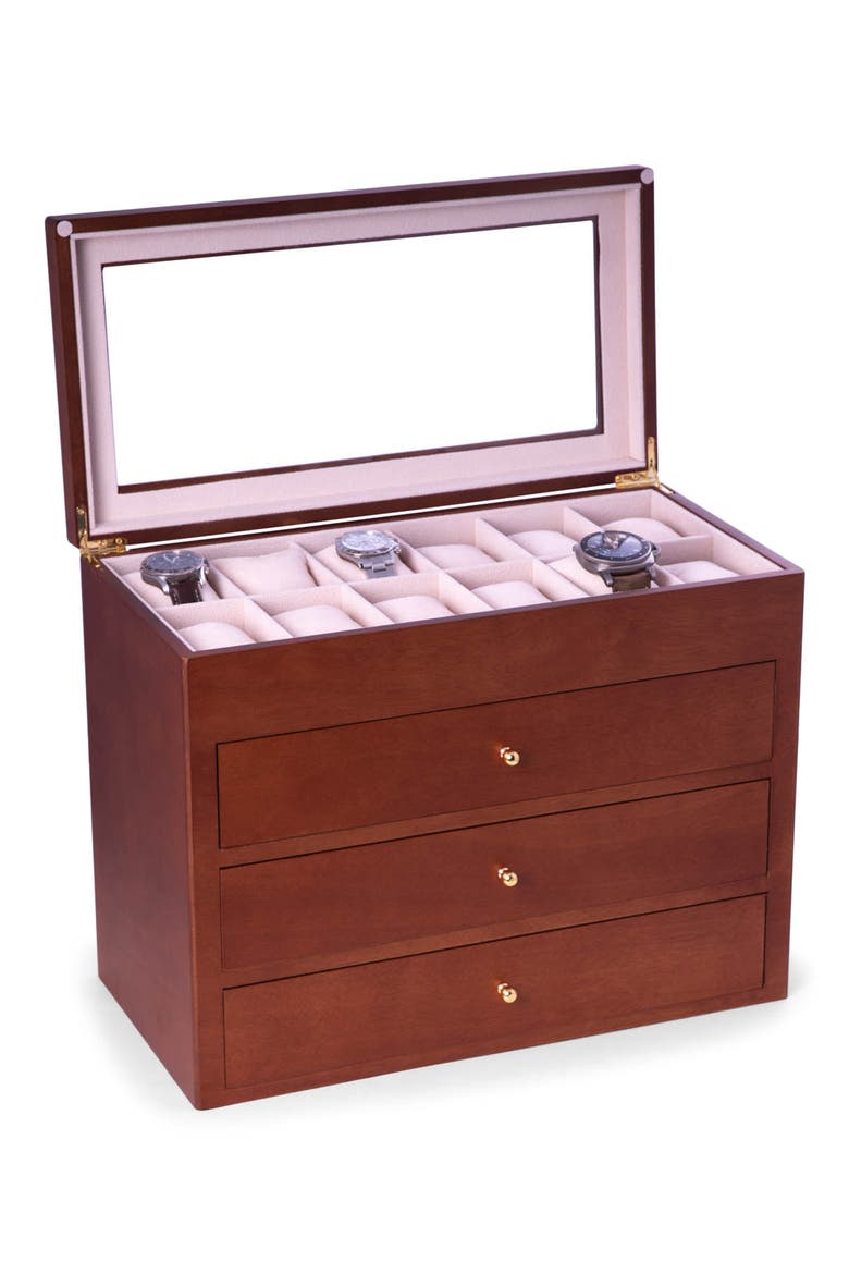 Wood Watch Box, Alternate, color, BROWN