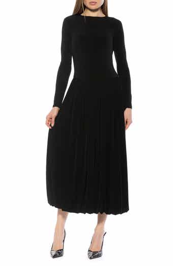 Alexia Admor Eero Crewneck Long Sleeve Bubble Hem Midi Dress