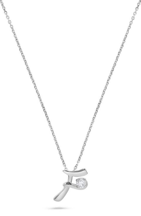 Diamond Letter F Necklace