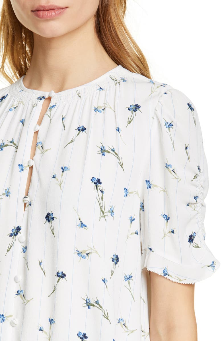 Joie Vonny Floral Ruched Sleeve Blouse, Alternate, color, 