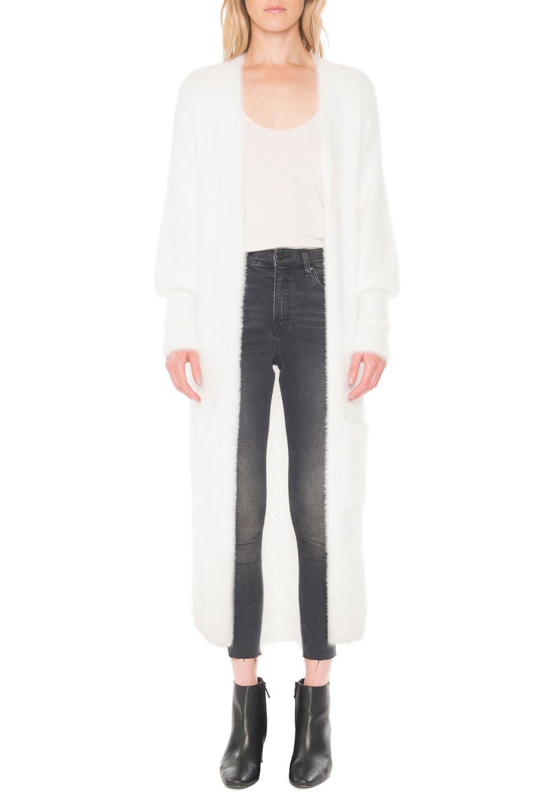 Fuzzy Longline Cardigan, Main, color, VELLUM