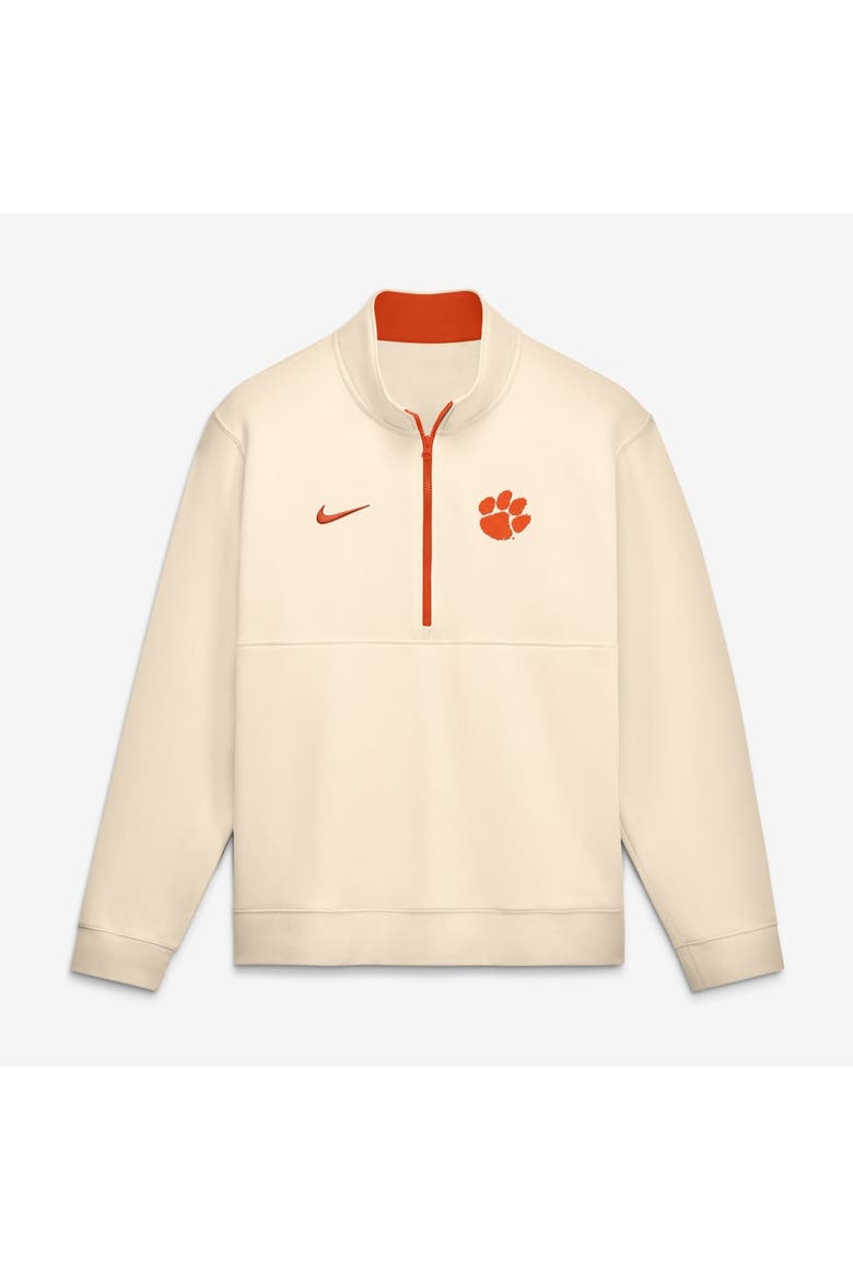 Men's Nike Cream Clemson Tigers Primetime Club Fleece Half-Zip Pullover, Main, color, Cream