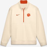 Nike Men's Nike Cream Clemson Tigers Primetime Club Fleece Half-Zip Pullover