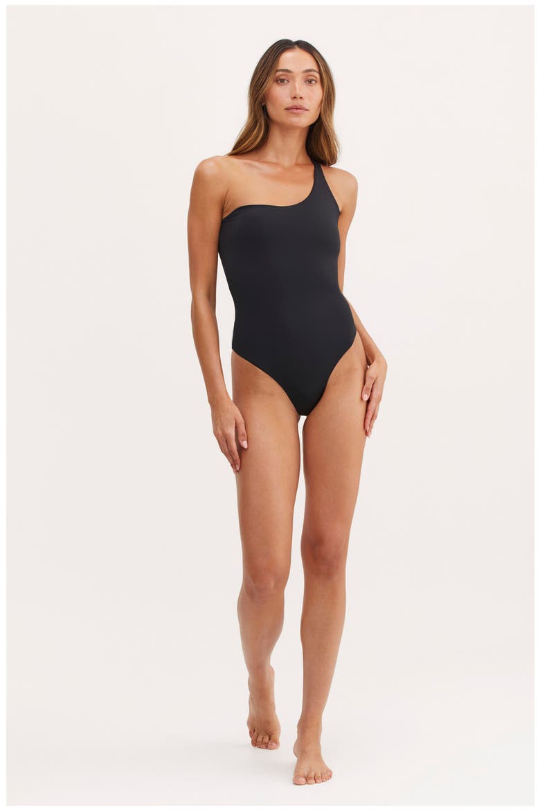 Timeless Chic Kate One Shoulder One Piece, Main, color, Black