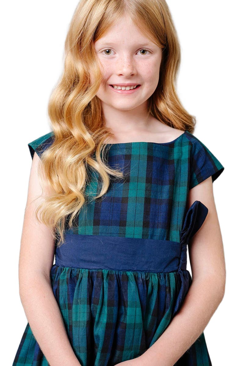 Hope & Henry Girls' Organic Cap Sleeve Party Dress with Bow Sash, Kids, Alternate, color, 