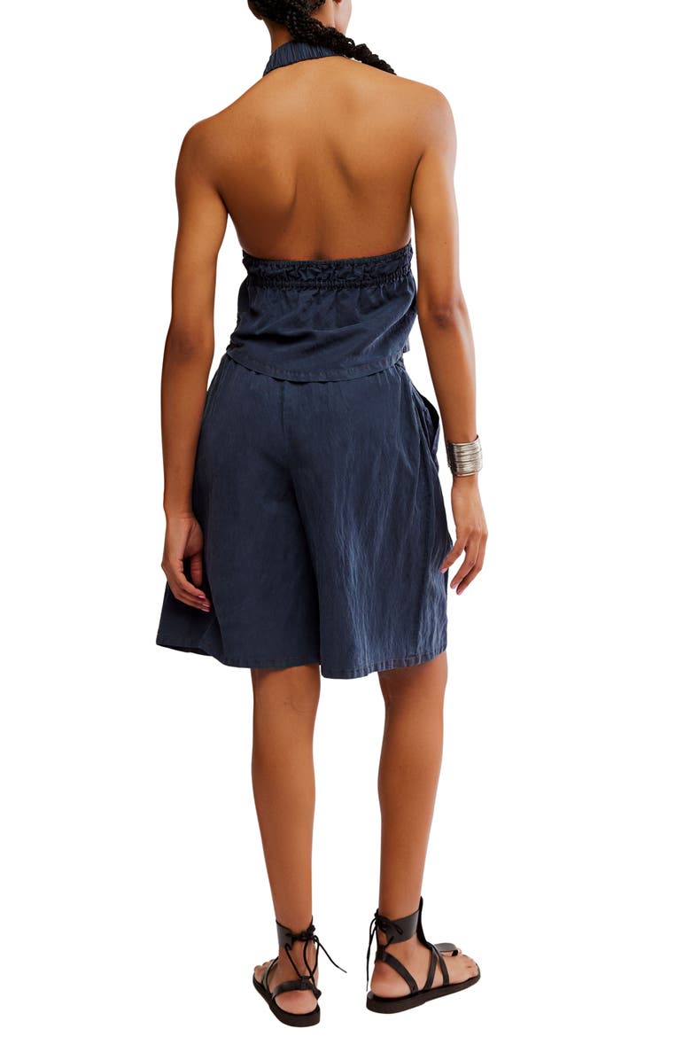 Free People Sidra Halter Top & Shorts Set, Alternate, color, India Ink