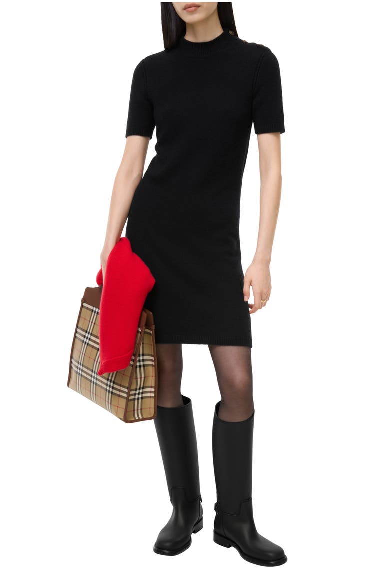 Cashmere Dress, Main, color, Black