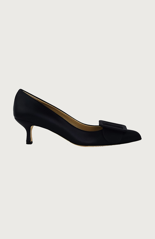 Andrea Carrano Shoes Milk Kitten Heel In Black