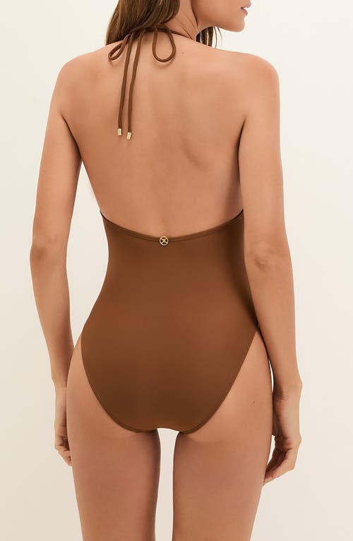 Vix Paula Hermanny Angie Hazel One-piece Swimsuit In Brown