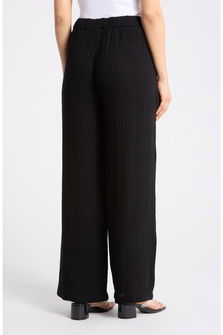 Organic Cotton Wide Leg Pants, Alternate, color, BLACK
