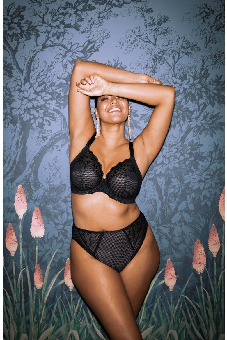 Charley Full Figure Underwire Convertible Plunge Bra, Alternate, color, BLACK