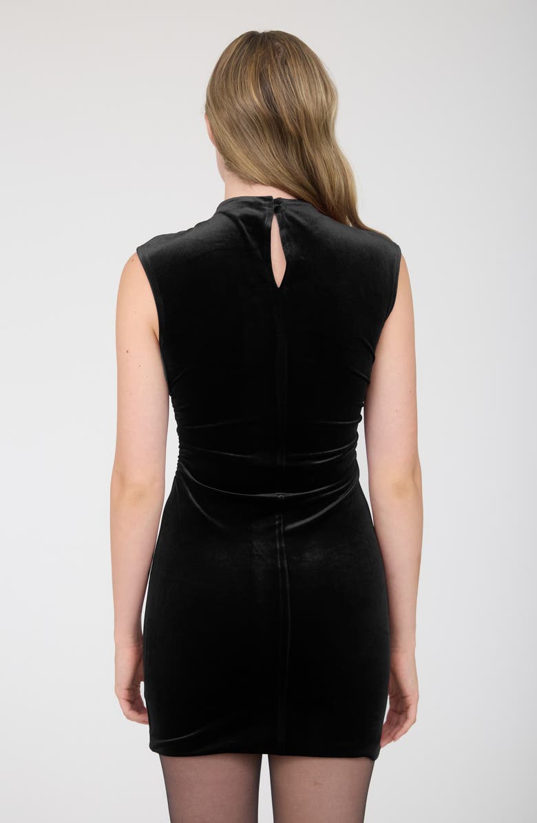 Blu Pepper Mock Neck Velvet Minidress, Alternate, color, Black