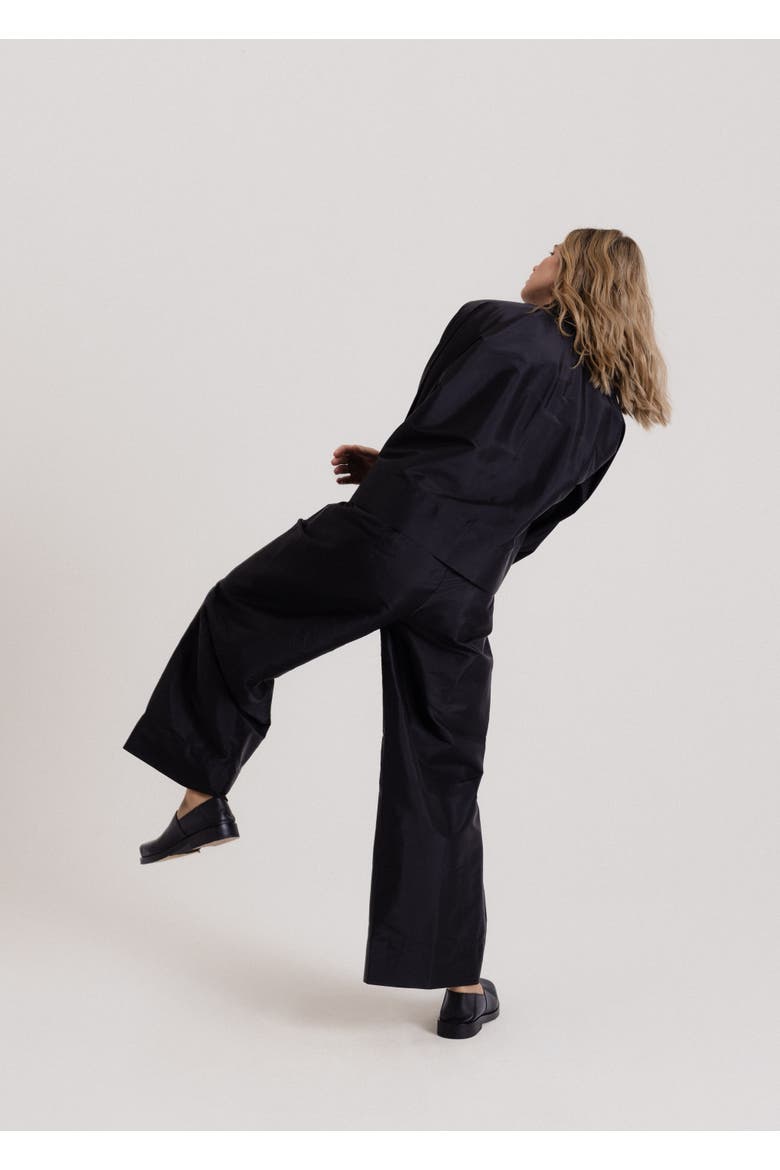 Wide Pleated Pants, Alternate, color, Black