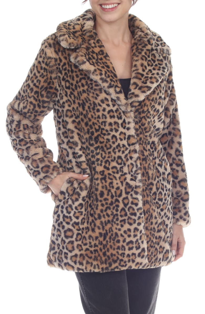 RAIN AND ROSE Faux Fur Coat, Main, color, Leopard