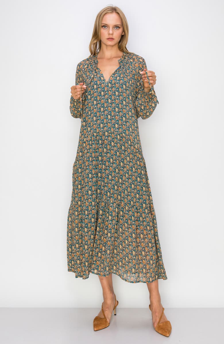 MELLODAY Neck Tie Maxi Dress, Alternate, color, 