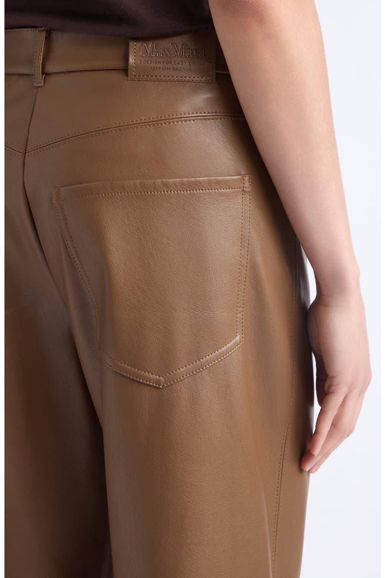 Sospiro Straight Leg Faux Leather Pants, Alternate, color, BROWN