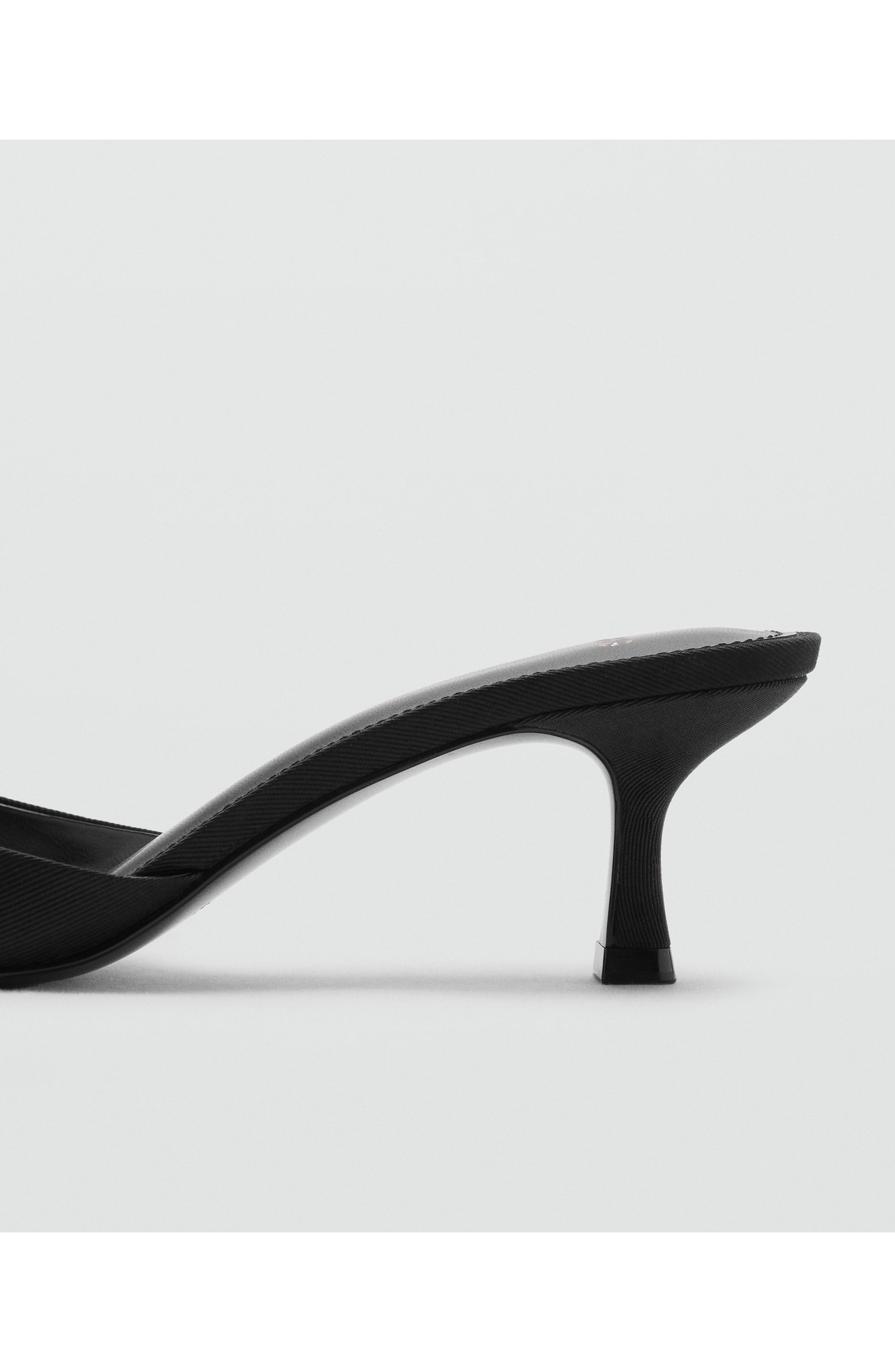 MANGO Kitten Heel Sandal, Alternate, color, Black