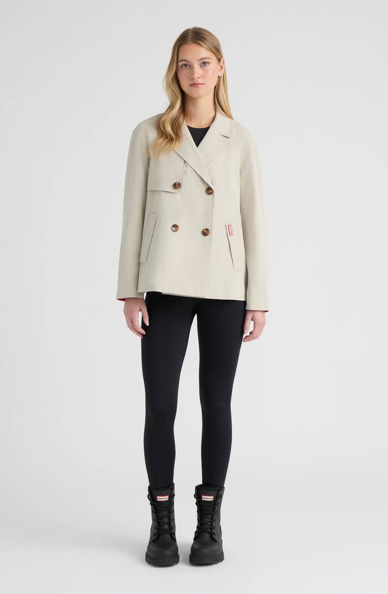 Hunter Tina Double Breasted Short Trench Coat, Alternate, color, Vanilla