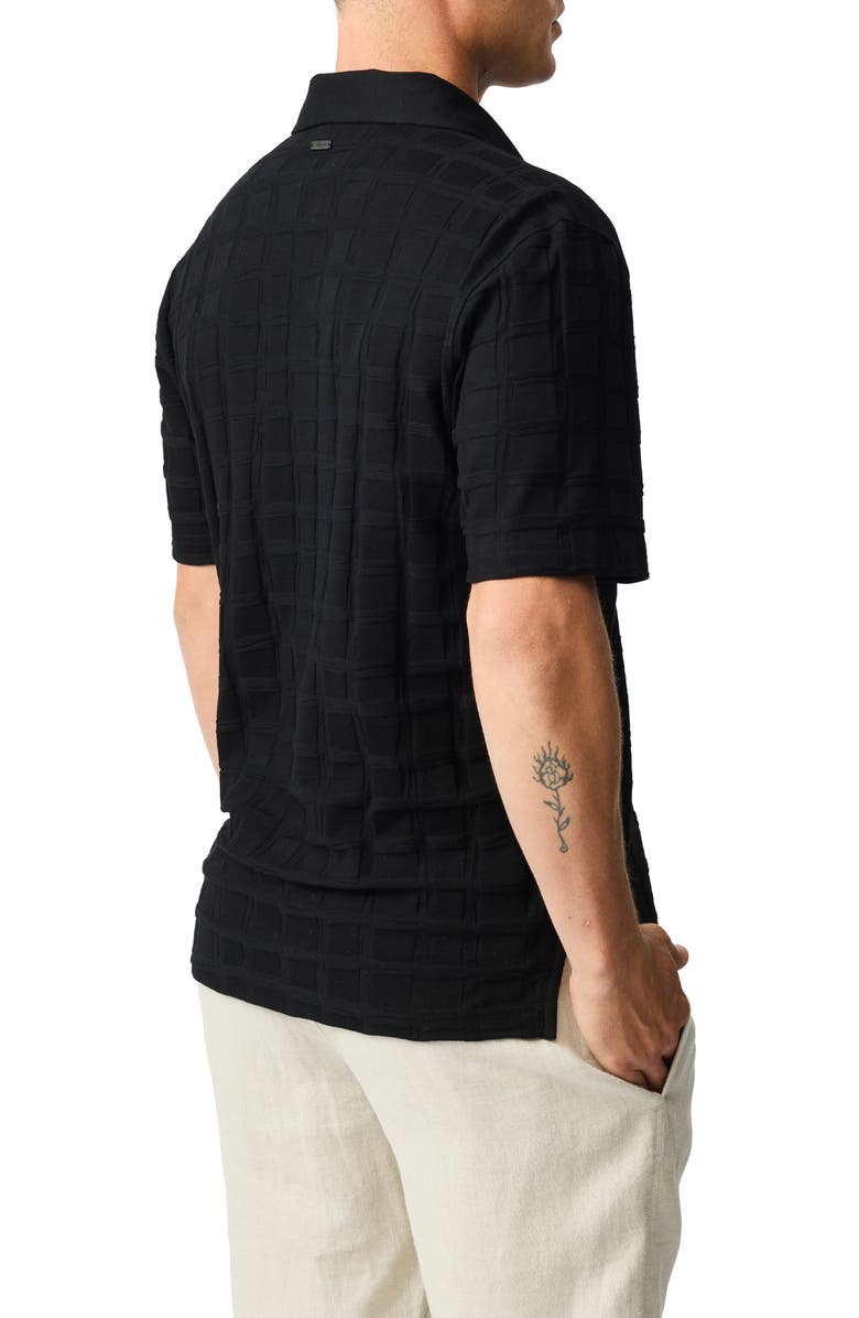 Rodd & Gunn Rosskeen Textured Cotton Polo, Alternate, color, Noir