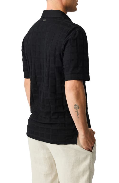 Rodd & Gunn Rosskeen Jacquard Regular Fit Polo Shirt In Noir