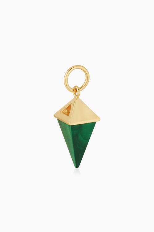 Oradina 14k Gold Prism Point Pendant Charm In Gold - Green Malachite