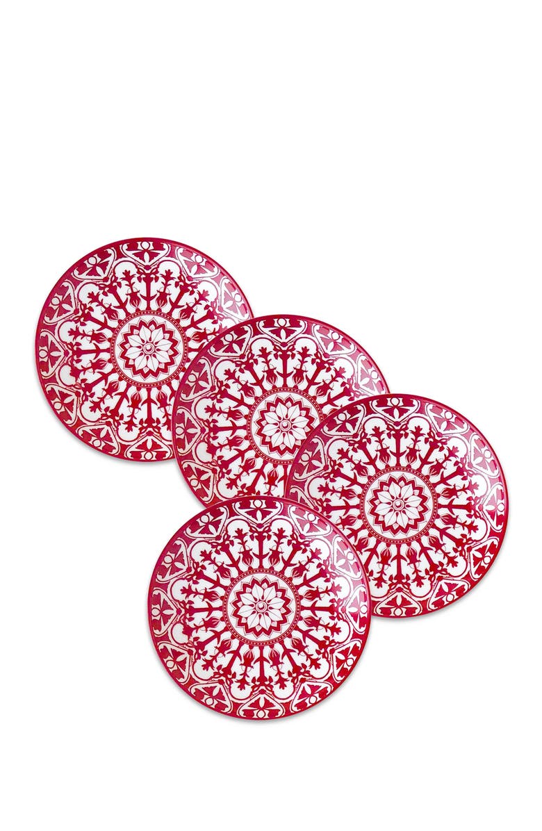 Caskata Casablanca Crimson Small Plates  - Porcelain - Set 4, Alternate, color, Red