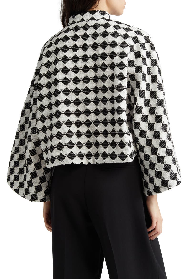 Check Crop Jacket, Alternate, color, BLACK/ WHITE