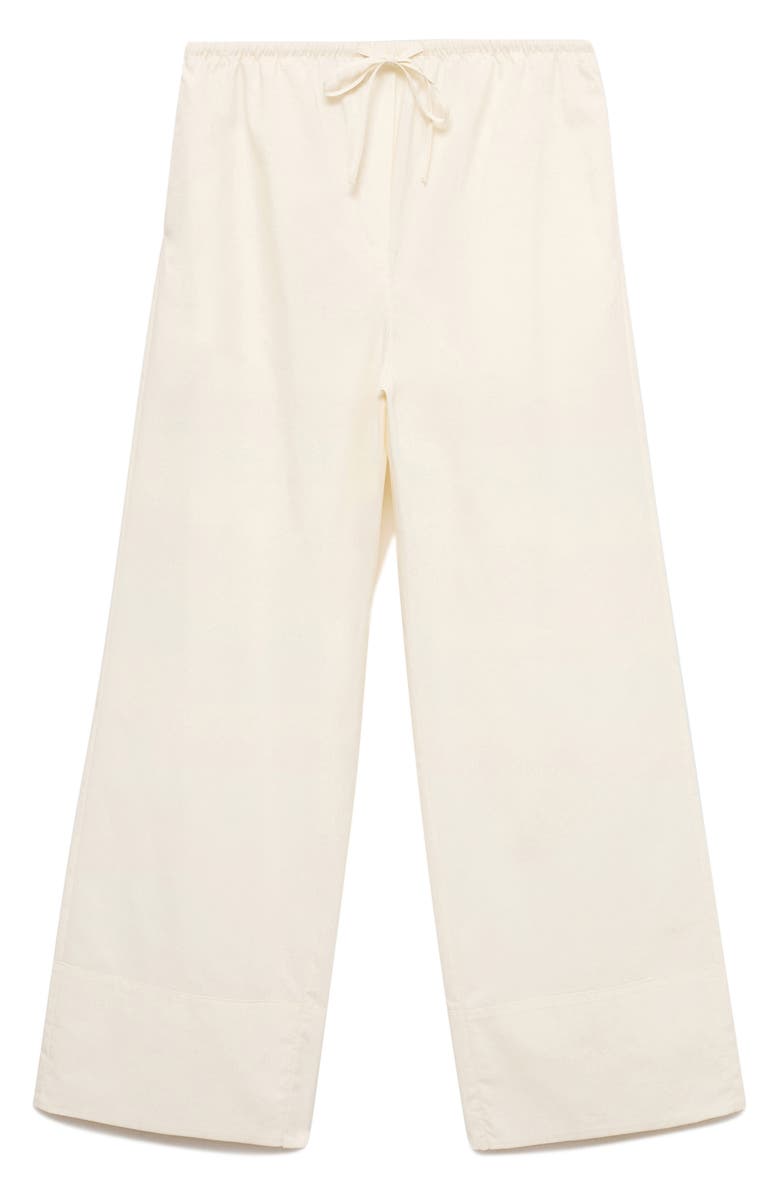MANGO Wide Leg Drawstring Cotton Pants, Alternate, color, 