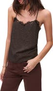 MANGO TEEN Leopard Print Lace Trim Camisole