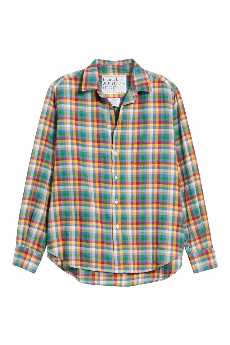 Eileen Check Cotton Flannel Button-Up Shirt, Main, color, MULTI CHECK FLANNEL