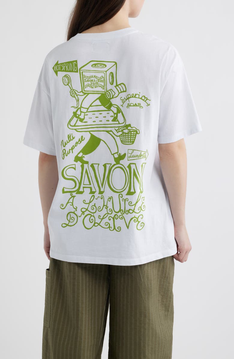 Damson Madder Savon Cotton Graphic T-Shirt, Alternate, color, White