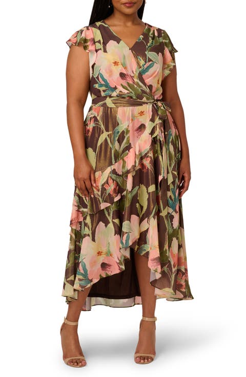 Floral High-Low Cocktail Dress (Plus)