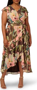 Adrianna Papell Floral High-Low Cocktail Dress